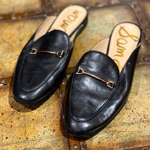 Sam Edelman slide leather loafer gold bar